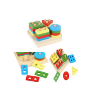 BAMTEBİ Ahşap Kare Vidalama Oyunu Eğitici Wisdon Puzzle Kare Bultak Set