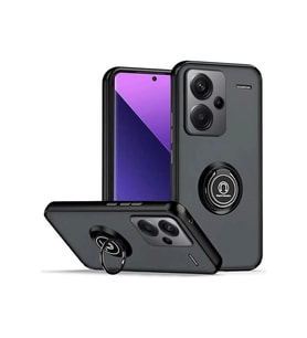 Redmi Note 13 Pro Plus Kılıf Montreal Yüzüklü Silikon Kapak - Siyah