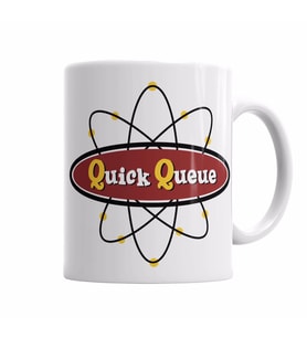 Atomic Symbol Quck Queue Logo Kupa Bardak Porselen