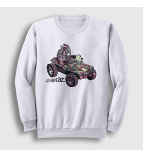 Presmono Unisex Beyaz Geep Gorillaz Sweatshirt 402603tt (Beyaz)