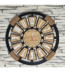 Kişiye Özel Dekoratif Ahşap Duvar Saati 40 cm