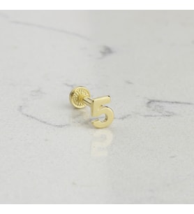 Glorria Altın 5 Rakam Tragus Piercing