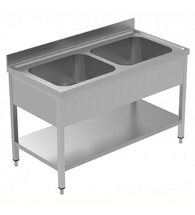 Electrolux Professional 2 Evyeli Tezgah, Evyeleri 600x500 Mm, Taban Raflı - 1400 Mm, Plus LSGLG1426E