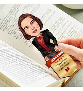Mükemmel Kadın Karikatürlü Kitap Okuma Ayracı