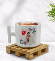 BK Gift Kişiye Özel İsimli Fotoğraflı T Kulplu Beyaz Middle Kupa Bardak-30