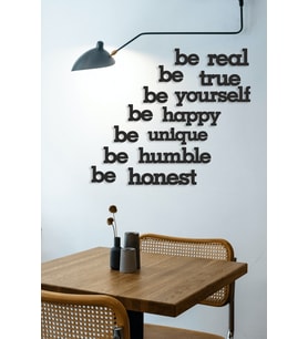 Numa Concept-Siyah Be Real Be Yourself Ahşap Mdf Dekoratif Duvar Yazısı
