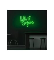 Hello Gorgeous Yazılı ve Şekilli Neon Tabela