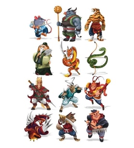 Savaşçı Hayvanlar Sticker Set 12 Parça Telefon, Tablet, Defter, Laptop Sticker