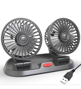 ALLY F410 USB Çift Başlıklı Araç Fanı Oto Fan Vantilatör-(5775) - HPSBYI5631-7384