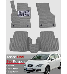 SEAT LEON 1P (2006-2012) Uyumlu EVA Paspas Tam Set–Oto Paspas,Araca Özel,Kolay Montaj