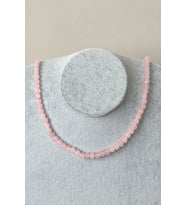 6 MM PEMBE KUVARS DOĞALTAŞ KOLYE