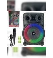8 inç taşınabilir hoparlör, RGB renkli ışık, Karaoke parti BT hoparlör kablolu mikrofon