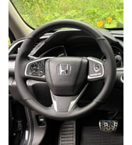 Honda Civic Fc5 Araca Özel Direksiyon Kılıfı AÇIKLAMAMIZI OKUYUNUZ!  ( KARBON NOKTA SİYAH İP )