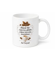 Espresso Shot Temalı Baskılı Kupa Bardak Kahve Severler İçin Özel Hediye