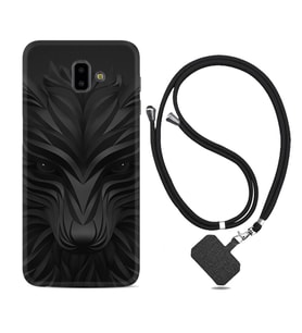 Samsung J6 Plus J7 Prime J7 Pro M20 Kılıf Boyun Askılı Silikon Black Fox 1325