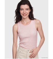LCW Comfort Pembe Bisiklet Yaka Taşlı Kadın Atlet