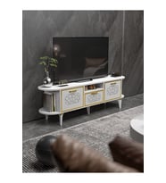 Tv Sehpası Mira Gold 5032 Beyaz 160 Cm 35 Cm 50 Cm