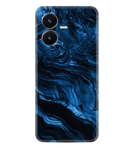 Vivo Y22S Kılıf Resimli Desenli Baskılı Silikon Blue MArble 1379