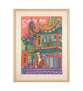 İkigai Shangai Ahşap Tablo