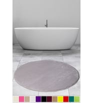 Elite Gri 100x100 cm Yuvarlak Peluş Banyo Paspası Kaymaz Taban Pufidik Banyo 