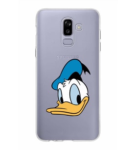 Samsung Galaxy J8 Kapak Donald Duck Tasarımlı Şeffaf Silikon Kılıf