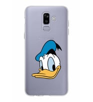 Samsung Galaxy J8 Kapak Donald Duck Tasarımlı Şeffaf Silikon Kılıf