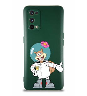 Realme 7 Pro Soft Premier Kapak Sandy Tasarımlı Silikon Kılıf - Yeşil (Şeffaf)