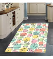 Kitchen Desenli Renkli Dijital Baskılı Kaymaz Taban Yıkanabilir Leke Tutmaz Mutfak Halısı (Çok Renkli)