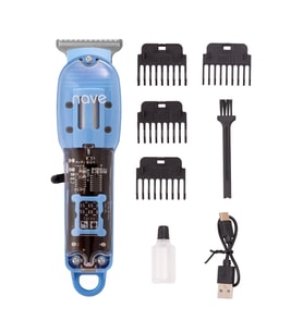 Nave Bq-06 Mavi T Bıçaklı Şarjlı Tıraş Makinesi Led Ekranlı, Profesyonel Sakal Ve Saç Kesim