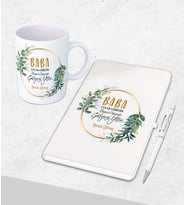 Kişiye Özel  Babalar Günü Hediyesi Defter& Kupa   &Kalem Seti