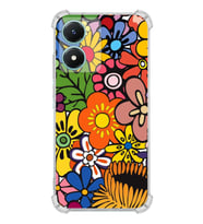 PrintiFy Vivo Y16 Uyumlu Retro Color 2 Baskılı Şeffaf Köşe Korumalı Antişok Kılıf