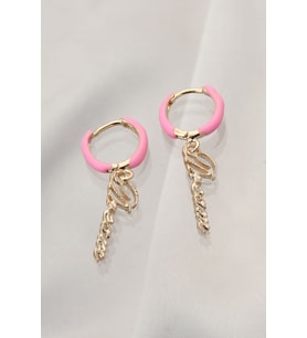 Pembe Dream (rüya) Yazılı Çelik Küpe (Çok Renkli)