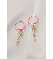 Pembe Dream (rüya) Yazılı Çelik Küpe (Çok Renkli)