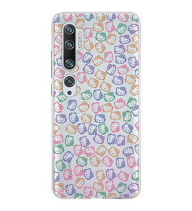 Xiaomi Mi Note 10 Uyumlu Kapak Hello Kitty Tasarımlı Şeffaf Silikon Kılıf