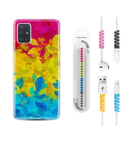 Samsung a71 A72 A73 A7 A9 2018 C7 C9 Kılıf Kablo Koruma Spiral Silikon Yapraklar 1634