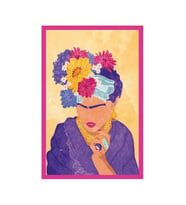Frida Kahlo – Dekoratif Hediye Not Kartı Ve Kartpostal  10x15 Cm (Pembe - Gül Kurusu - Mor - Sarı)