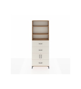 Arges Dolap 4 Raflı 3 Çekmeceli 2 Kapaklı 88x30x243 Çam-Aytaşı