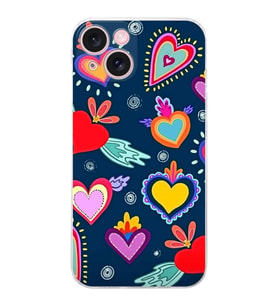 PrintiFy iPhone 15 ile Uyumlu Retro Color 3  Kamera Korumalı Şeffaf  Kılıf