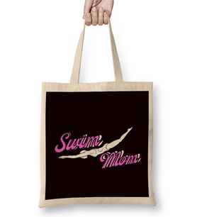 Swim Mom Swimmer Mother Swimming Water Sports Instructor Bez Çanta Uzun Saplı