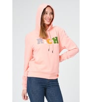 Kadın Kapüşonlu Süzüne Baskılı Sweatshirt