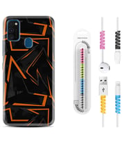 Samsung M21 M22 M23 M30 M31S M32 Kılıf Kablo Koruma Spiral Silikon Zigzaglar 1651