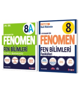 FENOMEN YAYINLARI 8. SINIF Fen Bilimleri A Soru Bankası + Fen Bilimleri 5. Fasikül (Basit Makineler)