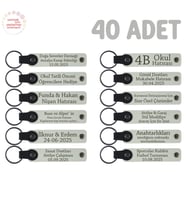 Bebek Mevlidi Hatırası İçin İsim Yazılı Anahtarlık 40’lı Set, Hediyelik Armağan, Beyaz
