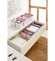 4'lü Pudra Çizgili Dolap,çekmece Içi Organizer Düzenleyici Seti 28x28x13-28x13x13-13x13x13 (Standart)