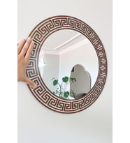 45 cm Dekoratif Yuvarlak Ayna – Modern Desenli 2 Katmanlı