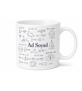 İsimli Formül Desenli Matematik Kupası Özel Baskılı Hediye Bardak