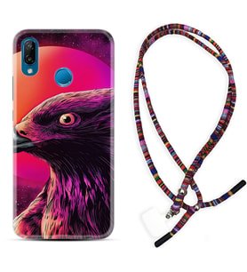Huawei P20 Lite Mate 10 20 Lite Pro P40 Lite KılıfBoyun Asklı Rasta Silikon Red Eagle 1752