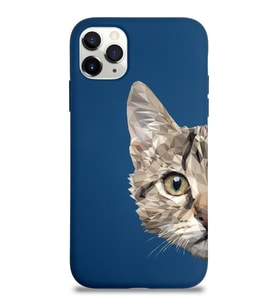 Apple iPhone 11 Pro Uyumlu Lansman Kılıf Catface Tasarımlı Altı Kapalı İçi Kadife Kaplı  Kapak (Şeffaf)
