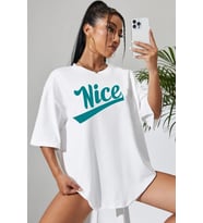 Unisex Nice Tasarım Tshirt (Beyaz)