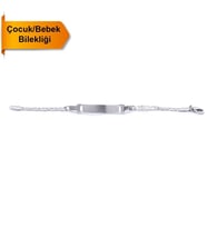 Bebek Bileklik Çelik İsim Yazılabilir BLK-635 (Gümüş)